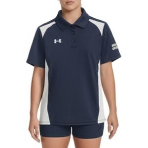 Under‎ Armour Polo Women's Size XS Navy White HeatGear Semi-Fitted Now Later